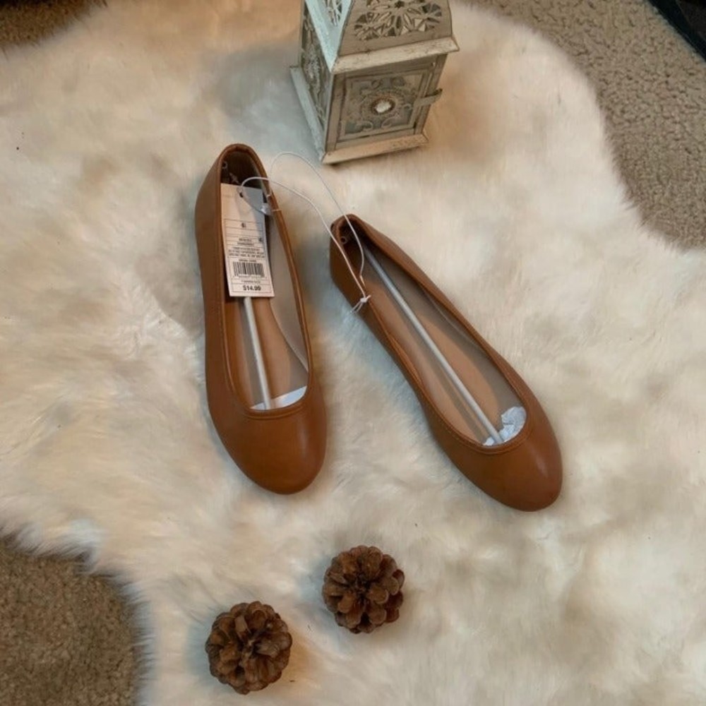 womens flat brown work shoes 6